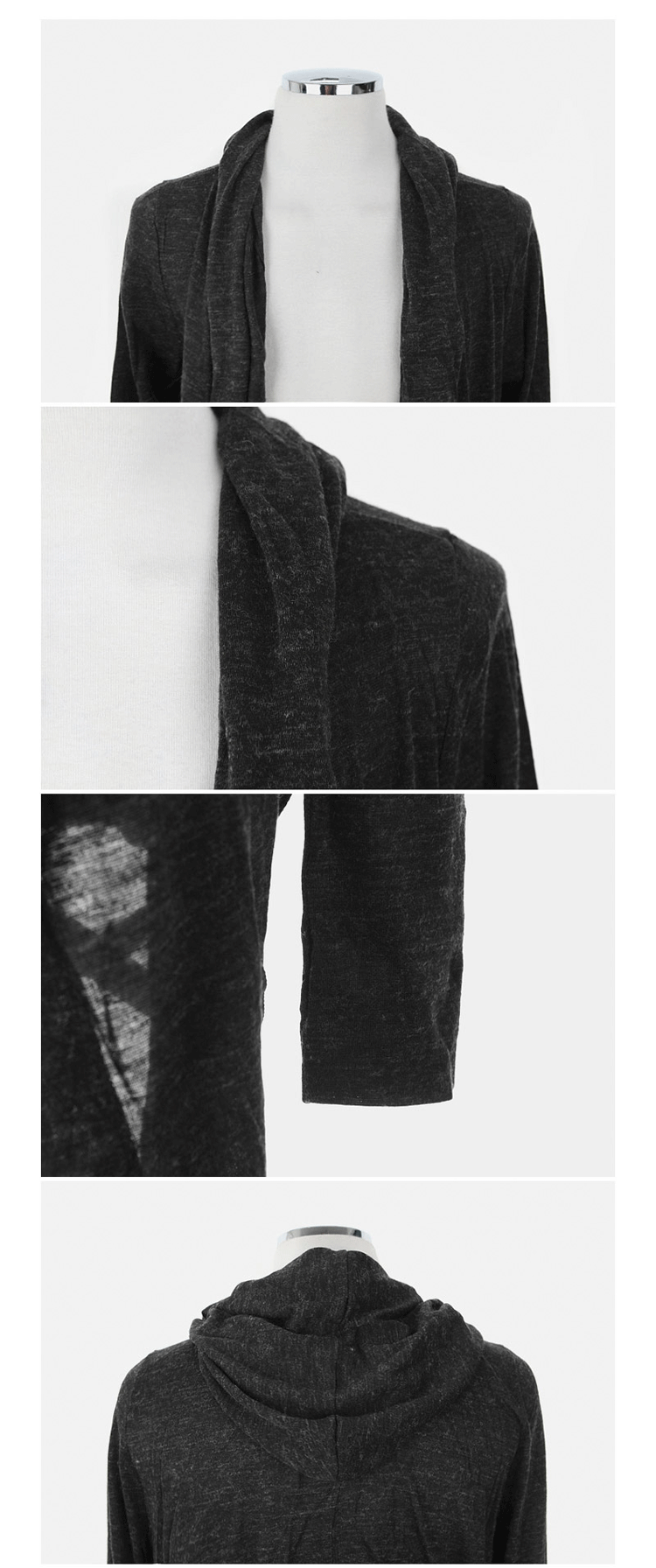 Triều thương hiệu người đàn ông đen phần dài mỏng cardigan áo len nam Hàn Quốc áo len áo len nam thanh niên hoodie áo khoác