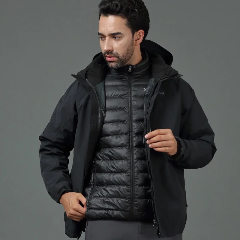 Goose down Three-In-One! Marmot Outdoor 24 New Model Waterproof Breathable Detachable Jacket Raincoat 650 Fill Power