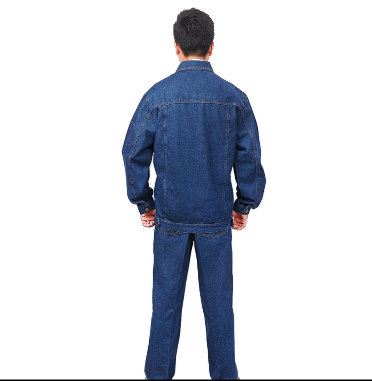 Mùa đông dày bông bảo hiểm lao động denim hàn quần áo làm việc phù hợp với nam mặc thợ hàn dụng cụ