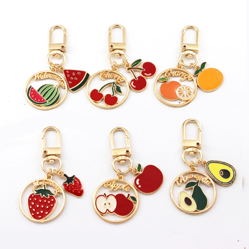 Summer Fresh Fruit Keychain Cherry Watermelon Alloy Pendant Avocado Orange AirPods Bag Charm Summer Fresh Fruit Keychain Cherry Watermelon Alloy Pendant Avocado Orange AirPods Bag Charm