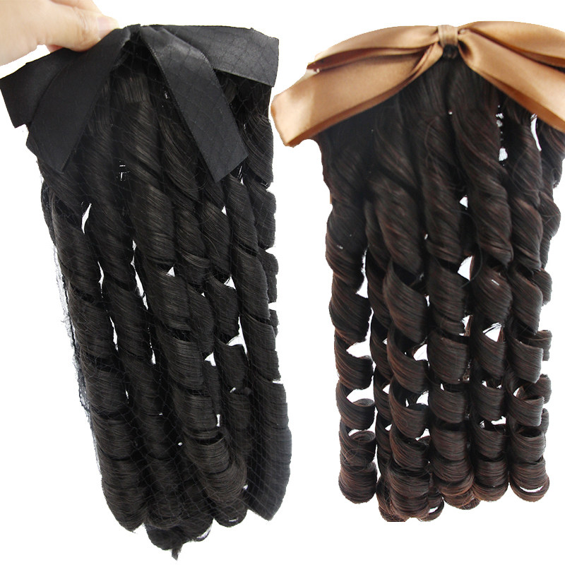 The Republic of China curly hair retro wig female ancient style hair piece ancient costume style wearing cheongsam with hairstyle old Shanghai fritters roll