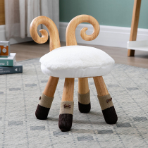 Solid Wood Nordic childrens stool designer furniture baby chair removable and wash cute fun dwarf stool animal stool creative stool