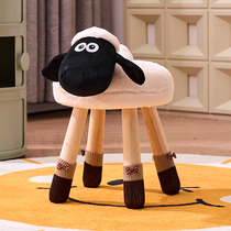 Small goat Shawn solid wood child stool short stool net red stool entry door stool kindergarten stool for shoe changing stool and creative stool