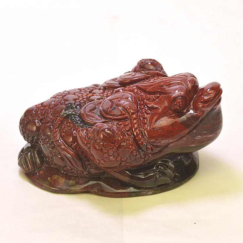 工芸品　美術品  置物  天然石 瑪瑙石 雕刻「金蟾」 極品巧雕瑪瑙三腳金蟾雕件極為招財_三腳金蟾招財擺設_擺件館_十方水晶