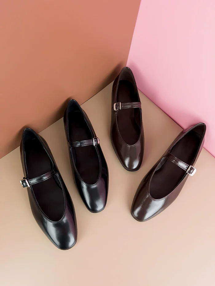 Д Differential market goods!Company order French retro Mary Zhen shoes leather flat bottom single shoes mary jane