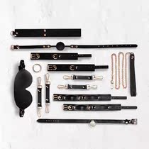 Love marks SPSM leather set Leather sex toys Mouth ball blindfold handcuffs Passion equipment training