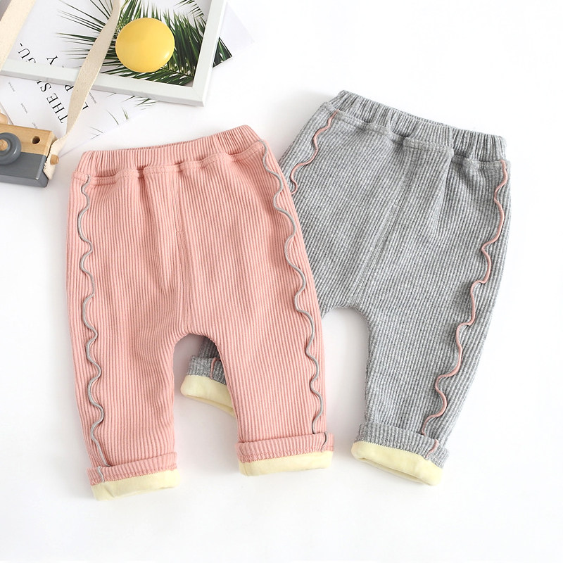 Baby Gush Pants Autumn Winter Cotton Pants Girl Inner Lap Pants Wear Foreign Pie Loose Casual Clip Cotton Baby Boy Big PP Pants