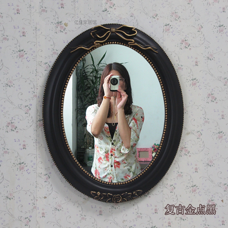 O-shaped Oval Wall Makeup Mirror Bathroom Waterproof Hand Wash Basin Mirror American Bathroom Mirror Modern Minimalist Toilet Mirror