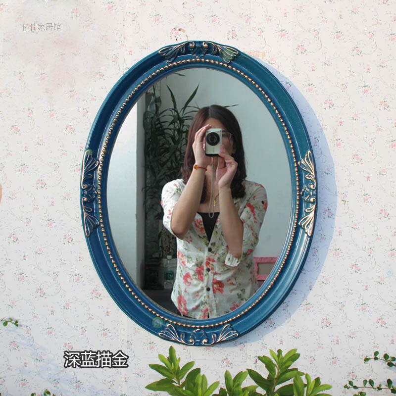 American elliptical bathroom mirror wall hanging European style bathroom mirror masonmiscope decorative mirror beauty mirror hotel mirror