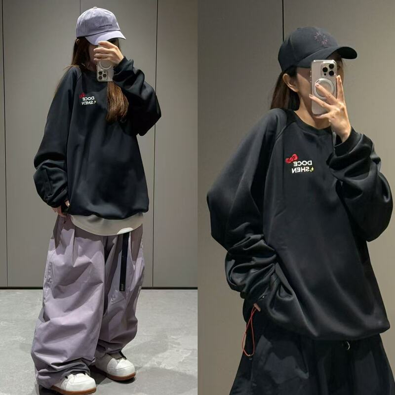 Doceshen Shen Xiaoxian 25-26 Models Water-Repellent Sweatshirt for Snowboarding and Skiing, Fleece-Lined Pullover