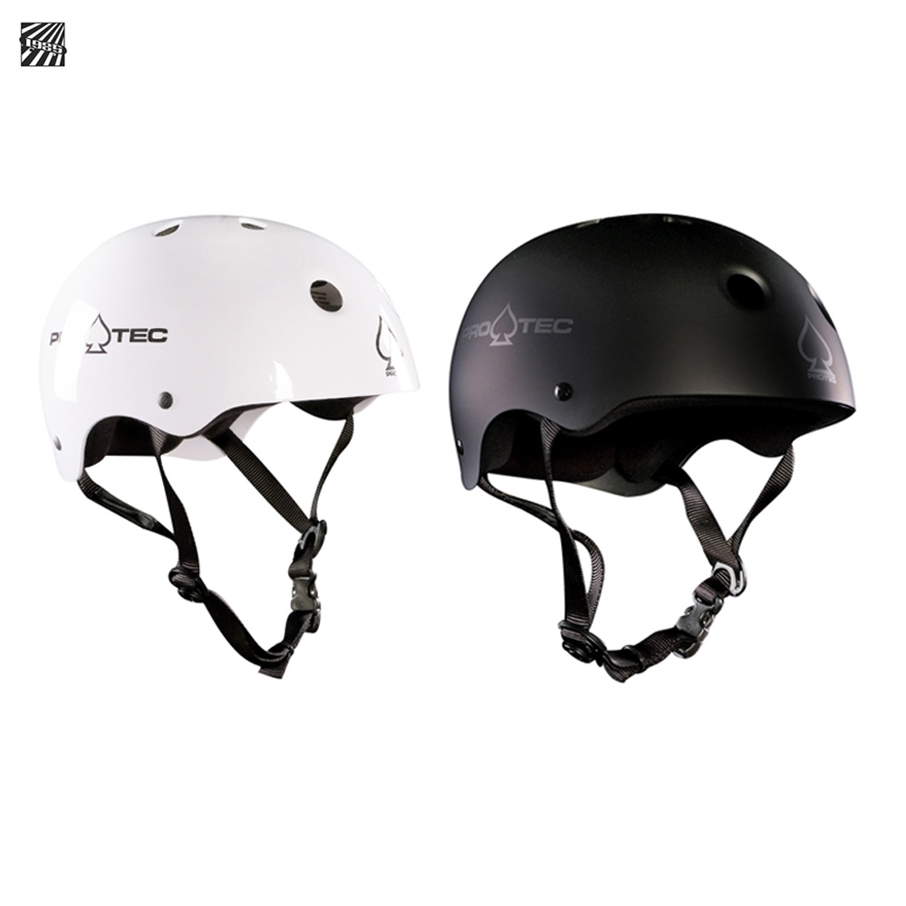 PRO TEC skateboard helmet protective gear extreme sports helmet black and white half helmet retro personality helmet 1985 skateboard