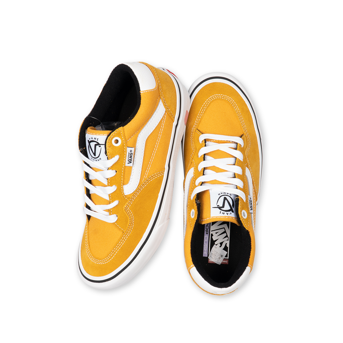 Vans skate shoes rowan skate series yellow low top professional shock absorbing wear resistant fur 1985 skateboard