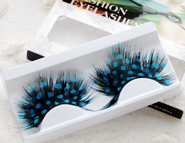 Sáng tạo Lông Mi Phóng Đại Drama Stage Masquerade Màu Xanh Điểm Nóng Lông Dày Lông Mi Giả Y003 keo dán mi giả