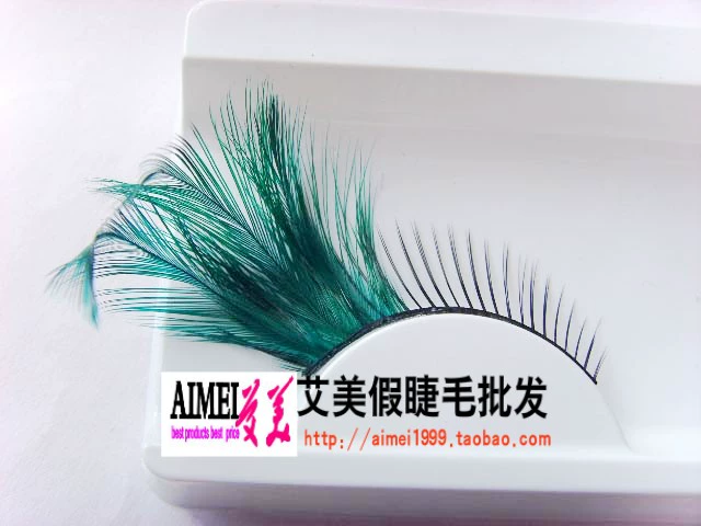 Sân khấu catwalk giả trang ảnh nghệ thuật phóng đại lông mi giả lông mắt đuôi dài màu xanh đậm Y161 - Lông mi giả