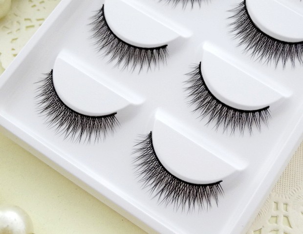 Tự nhiên! 5 cặp mặt cắt ngang của Nhật Bản lông mi giả trang điểm nude đơn giản, đầu nhọn cứng thân mô phỏng lông mi nữ mới bắt đầu - Lông mi giả keo kích mí the face shop
