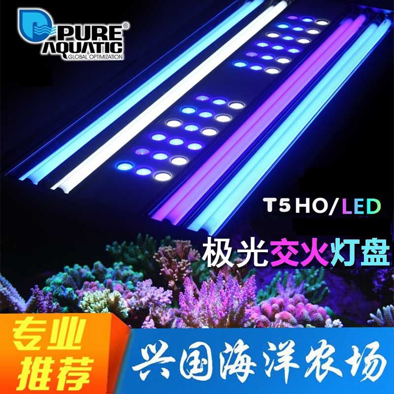 P Card Polar Light Crossfire Light Disc T5HO LED Seawater Coral Fish Tank Lamps Freshwater water Grass Aquarium Lamps