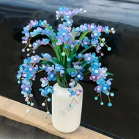 (5 больших веточек и 15 маленьких веточек) синего и фиолетового цвета + 1 полосатая ваза (сделана своими руками)