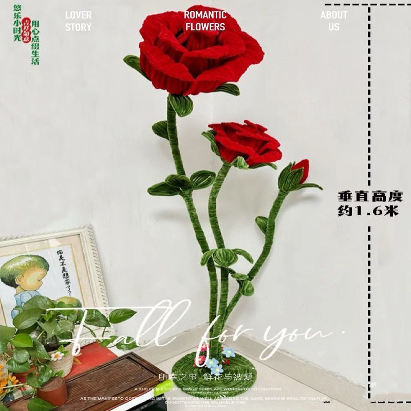 Giant Floor-Standing Roses, 3 Twisted Sticks, Handmade DIY LAOSHU Materials, Sunflower, Best Friend Gift, Living Room Decoration Giant Floor-Standing Roses, 3 Twisted Sticks, Handmade DIY LAOSHU Materials, Sunflower, Best Friend Gift, Living Room Decoration