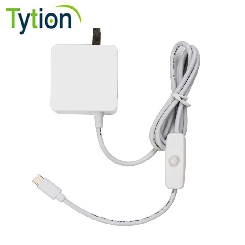 Raspberry Pi 4th generation 4B development board Power adapter 5V 3A Type-C with switch button Mobile phone charger