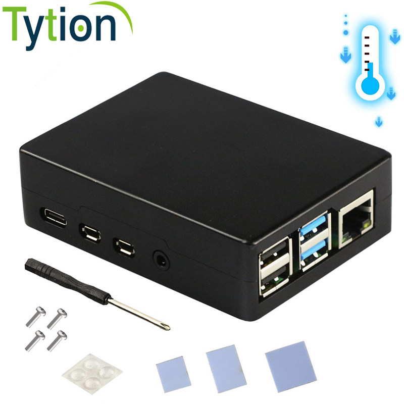 Raspberry Pie 4B 3B Metal Housing Die-cast Aluminum Alloy Host Shell Box Radiating Post Integrated Province Drop Fan