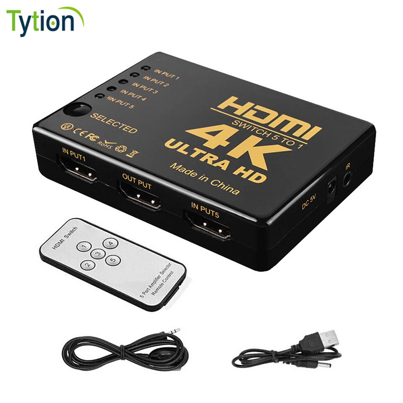 HDMI切换器五进一出高清电脑5进1出视频分配器显示器4k*2k 长方形