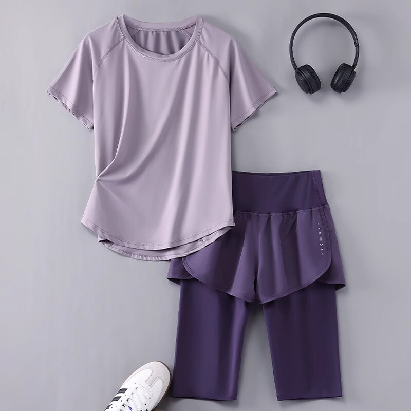 Mdcw Milan Style Special Running Sportswear Short-Sleeved Suit for Women 2026 Summer New Loose Yoga Training Clothes