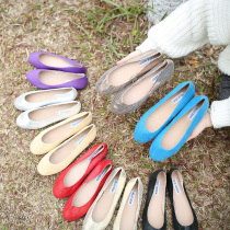 Broken code clearance special price full leather flat round toe small single shoe genuine leather simple flat boat shoes women soft sole scoop shoes small size