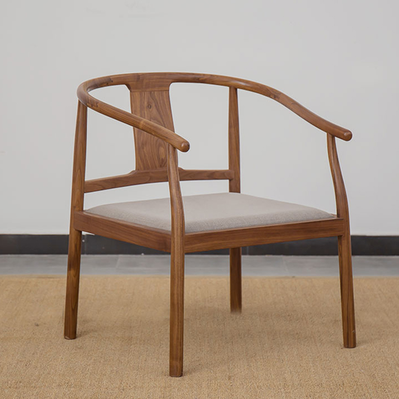 New Chinese style solid wood arm chair Ming and Qing imitation ancient elm black walnut tea chair arm chair Tai Shi chair Zen chair