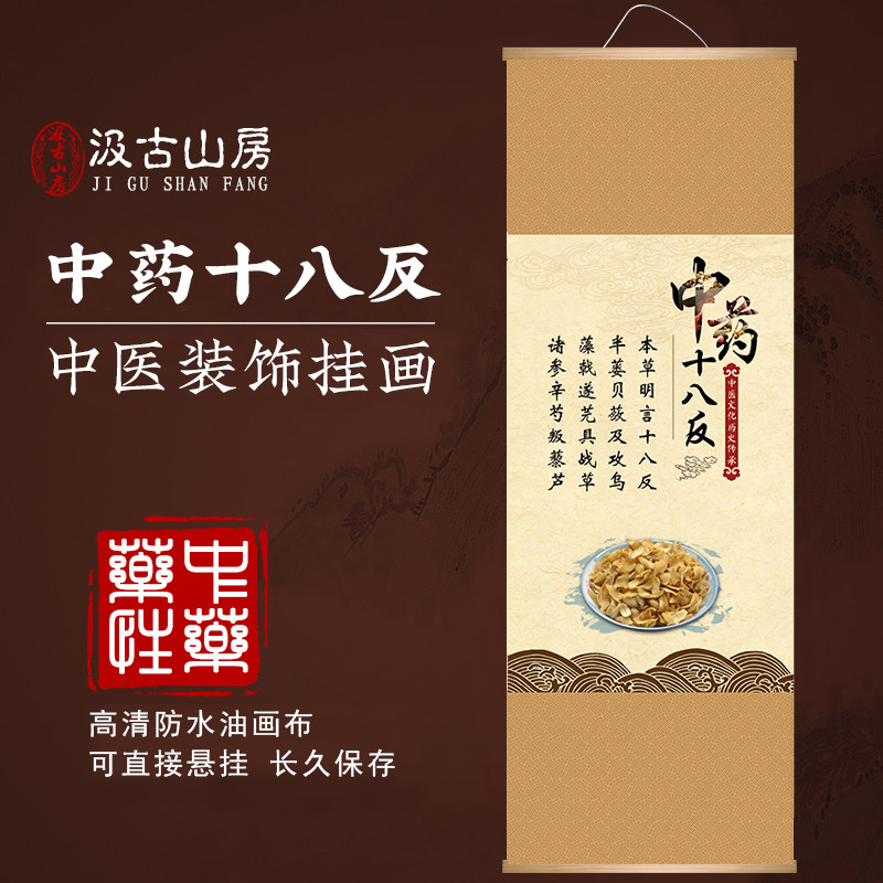 17017中医十八反十九畏装饰画中医科普字画药店门诊宣传挂图