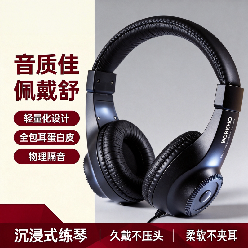 Electric Piano Headphones, Electronic Keyboard Instrument, Drum Set Dedicated 6.5 Yamaha Over-Ear Monitoring 3.5 Electric Drum Headphones