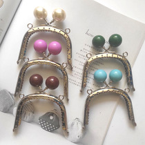 Handmade DIY mouth gold material bag accessories special ~ 7 5CM silver arch lace mouth gold candy bead head