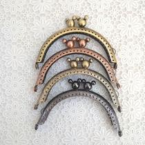 Handmade fabric DIY mouth gold material bag accessories 8 5CM semicircular Mickey head glossy embossed mouth gold constant hole