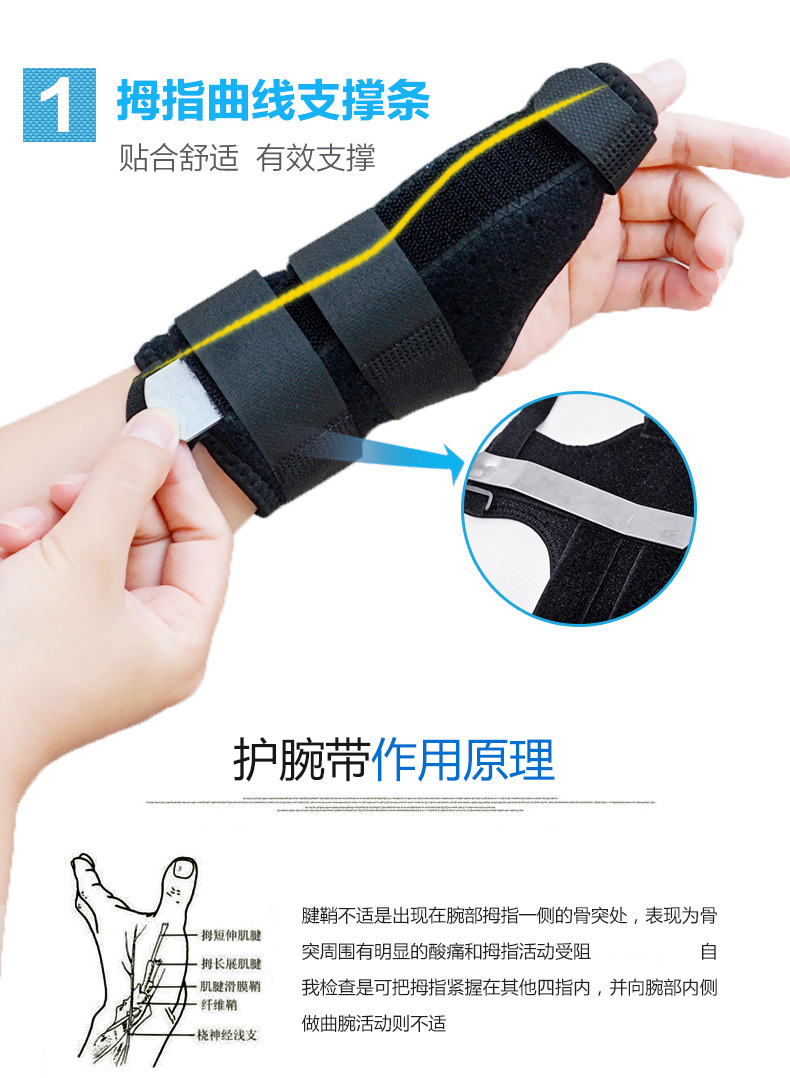 Vòng đeo tay y tế còng ngón tay cái gãy xương gãy cố định bàn tay mẹ ngón tay phục hồi chức năng bảo vệ cổ tay nam và nữ - Dụng cụ thể thao băng gối