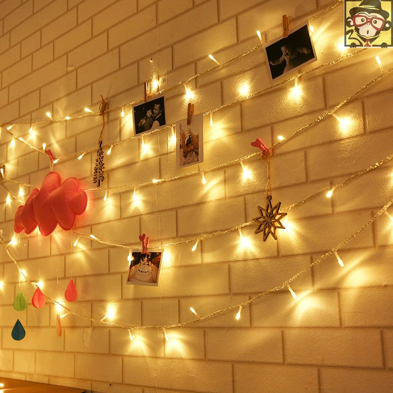 Night market stalls Colorful lights Flash small color lights Plug-in warm lights Outdoor room color lights string retro bungy