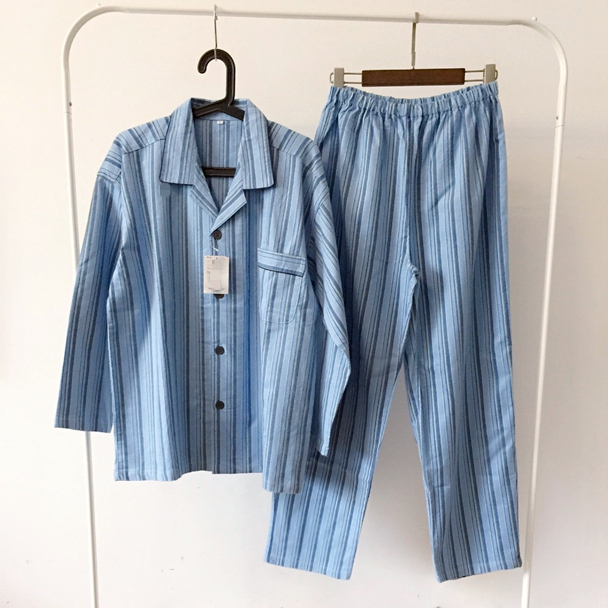 Phong cách Nhật Bản cotton cát sang trọng nam nữ dịch vụ nhà phù hợp với quần dài tay đôi đồ ngủ lỏng quần áo sống mùa thu đồ pijama nữ