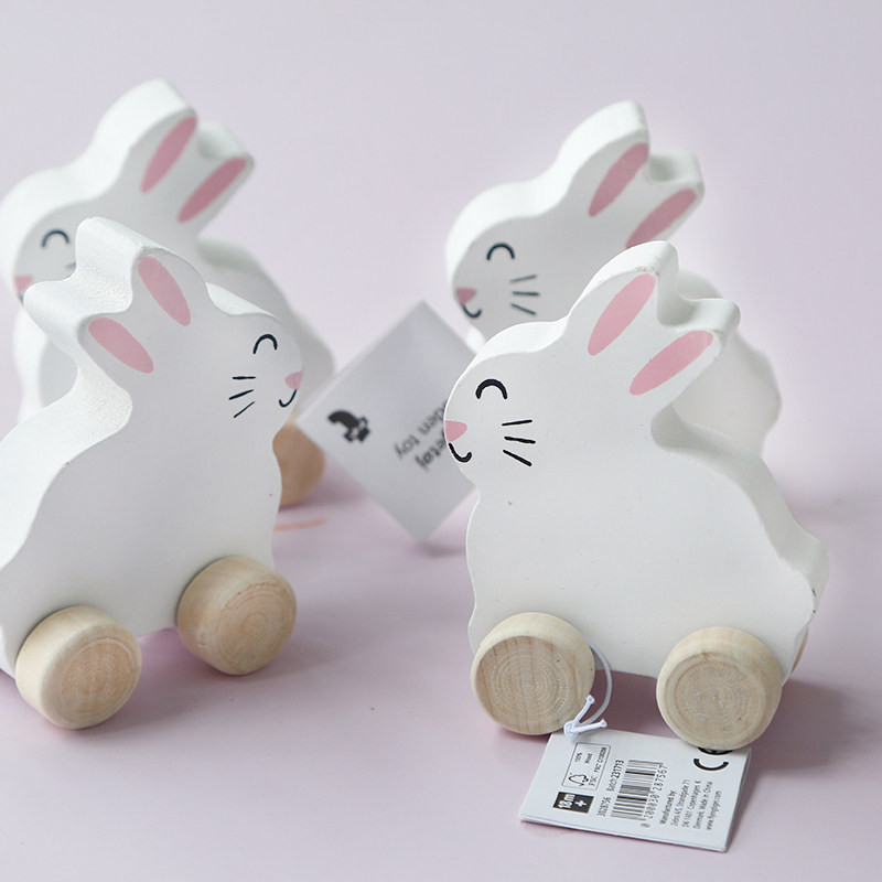 bunny wooden cart