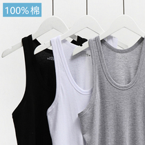 (100 cotton) men cotton vest breathable and comfortable sweat vest hurdle sports slim T-shirt narrow shoulder strap