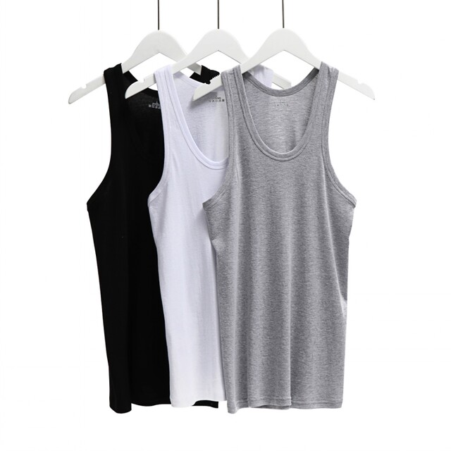 Men's Cotton Vest Breathable Comfortable Sweat Vest Hurdles Sports Slim T-shirt Narrow Shoulder Straps