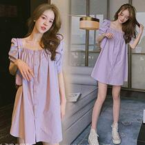 Maternity dress summer skirt 2020 Summer Net red tremble tone maternity dress summer tide mom fashion small fresh dress