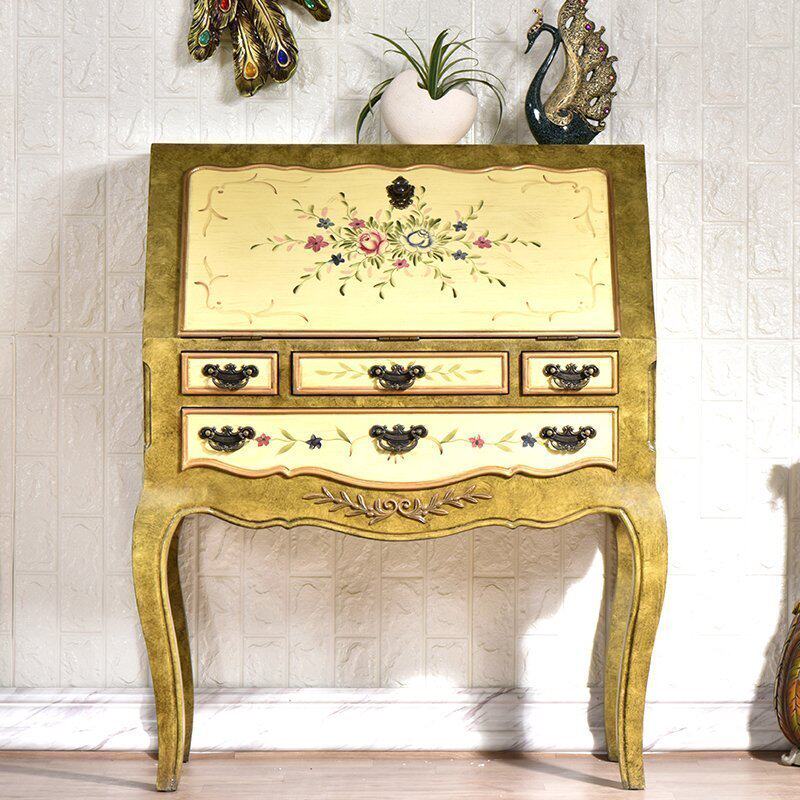 American study desk creative piano shape table solid wood desk bookshelf combination foldable small desk home