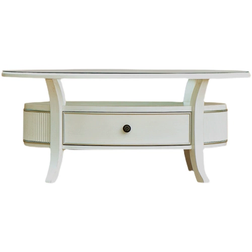 American Light Luxury Solid Wood Mawleble Современный минималистский маленький подразделение домохозяйство двухстороннее кофейное столик круглый столик из закаленного стеклянного стола