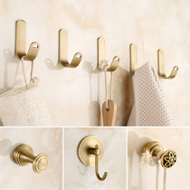 Antique all-copper hanging hook single hook punch-free door behind the living room wardrobe coat hook creative simple retro towel hook