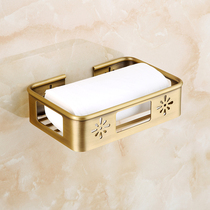 Queen family European-style all-copper bathroom hollow pattern paper towel rack Toilet paper basket antique bathroom rack