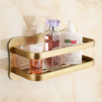 Queen family antique space aluminum punch-free bathroom shelf retro single-layer bathroom kitchen double pendant