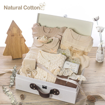 Newborn gift box autumn and winter suit female baby Full Moon gift baby newborn one year with hand dress dress cotton