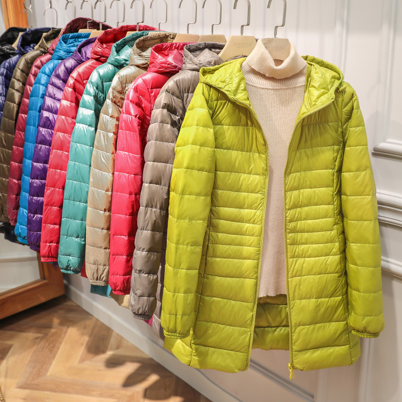 2026 Autumn/Winter New Lightweight down Jacket for Women, Mid-Length, Hooded, Plus Size, Ultra-Lightweight Coat, Off-Season 2026 Autumn/Winter New Lightweight down Jacket for Women, Mid-Length, Hooded, Plus Size, Ultra-Lightweight Coat, Off-Season