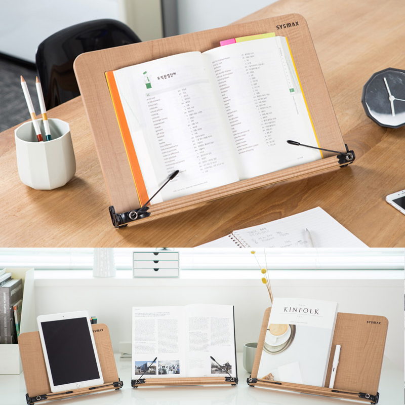South Korea SYSMAX Reading Stand Wooden Desktop Reading Stand Artifact Student Children's Book Clip Reading Shelf Reading Shelf