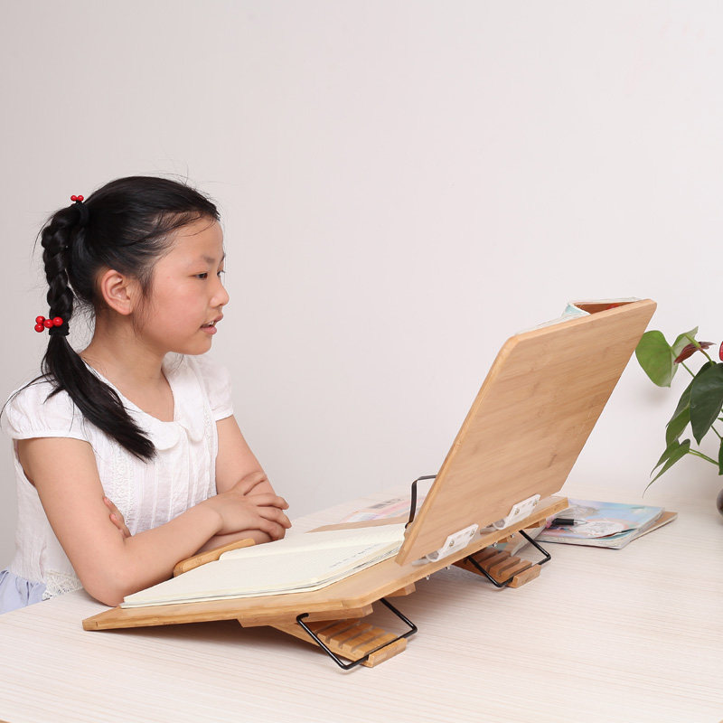 Double reading stand Bamboo and wood support book stand Writing board reading stand Students protect their eyesight Desktop reading stand