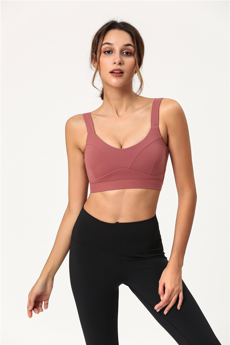 Yoga đồ lót thể thao co giãn thoáng khí mà không cần vòng thép corset làm đẹp trở lại chống sốc tập thể dục áo ngực nữ - Đồ lót thể thao áo tank top gym