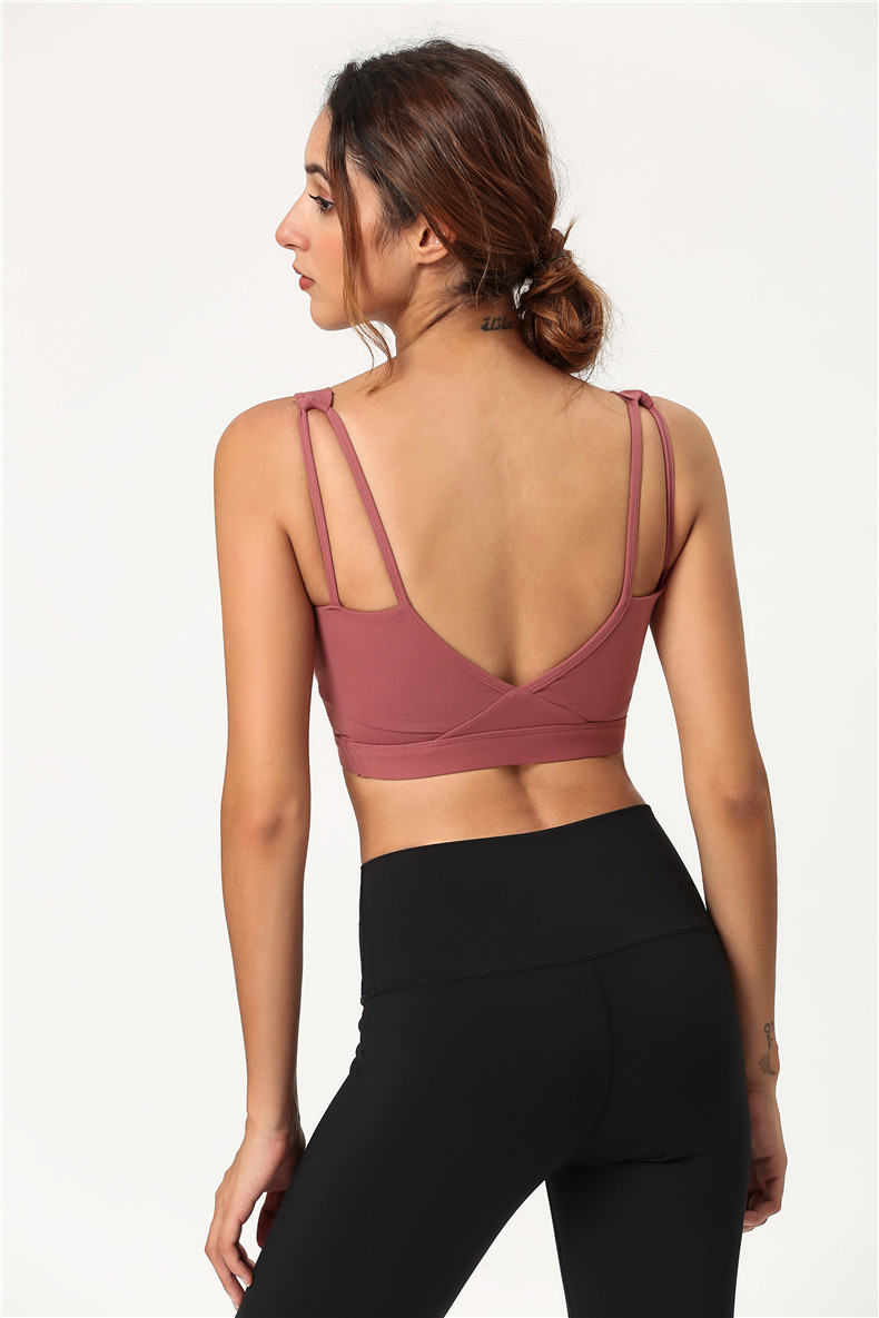 Yoga đồ lót thể thao co giãn thoáng khí mà không cần vòng thép corset làm đẹp trở lại chống sốc tập thể dục áo ngực nữ - Đồ lót thể thao áo tank top gym